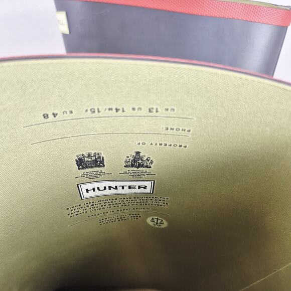 Hunter Argyll Full Knee Rubber Wellington Boots Black Men’s Size US 14 - Picture 8 of 10